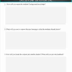 Scaffolding Instruction Planning Template
